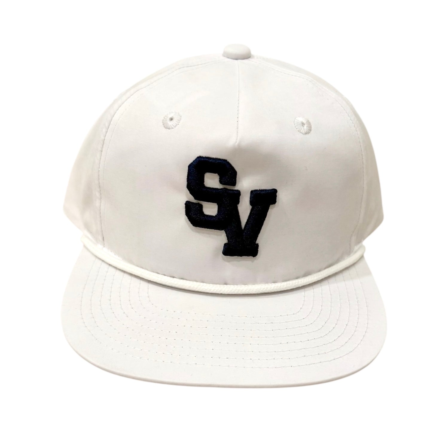 White SV Flat Bill Rope Hat