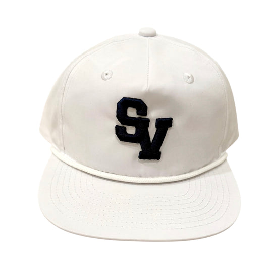 White SV Flat Bill Rope Hat